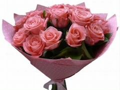 15 розовых роз в букете