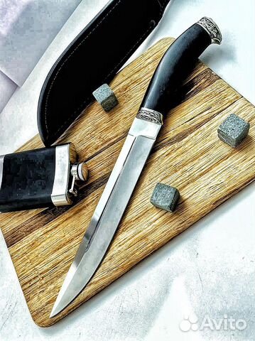 Нож Пластунский сталь 110х18 рукоять черный граб