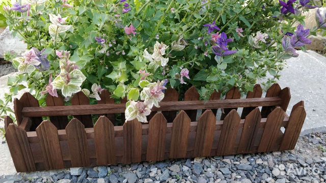 Деревянное кашпо, Забор, длина 50 см