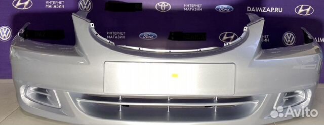 Бампер передний hyundai accent темное серебро
