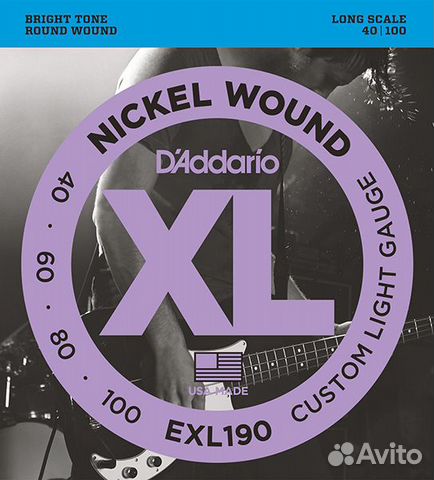 EXL190 XL nickel 40-100 DAddario бас струны