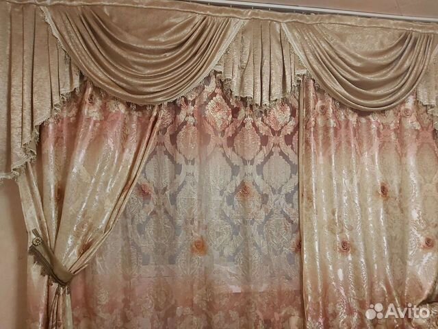 Шторы с ламбрекеном + тюль