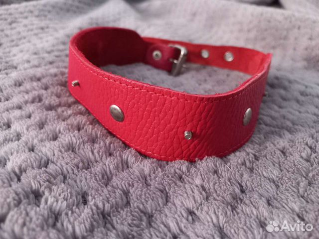 Чокер красный кожаный Ошейник