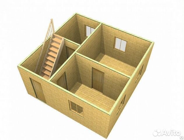 Каркасно-щитовой Дачный дом дд-024 5.5х5.5м