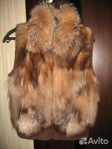 Жилетка на молнии из лисы+куртка Жилетка на молнии из лисы+куртка