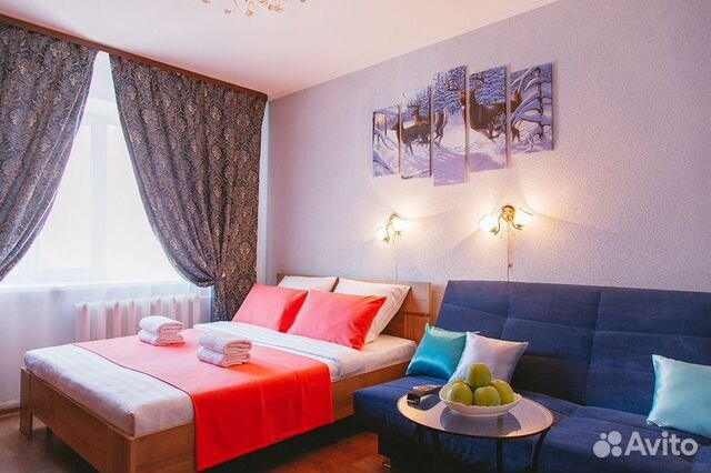 

1-к. квартира, 42 м², 2 кровати