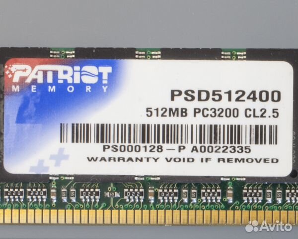 Patriot PSD512400 DDR400 512MB Patriot PSD512400 DDR400 512MB