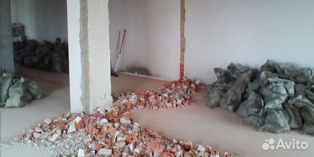 Демонтаж стен, полов, плитки и т. д Вывоз мусора