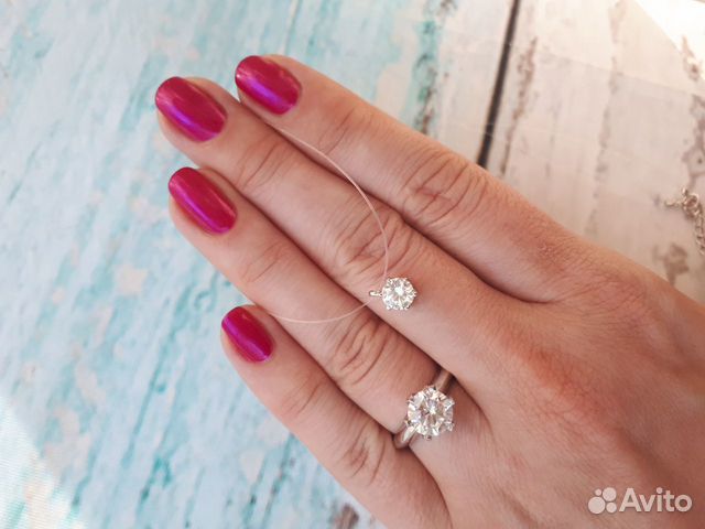 Классика - колечко с цирконом и подвеска с цирконо Классика - колечко с цирконом и подвеска с цирконо