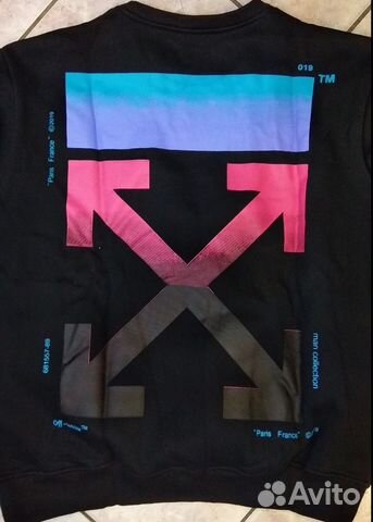 Толстовка свитшот Off White Офф Вайт новая.Черная