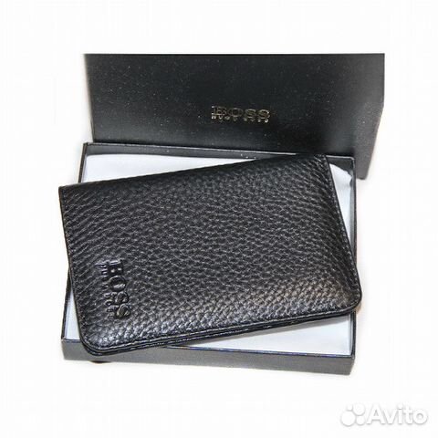 Мужская кожаная обложка H Boss black новая Мужская кожаная обложка H Boss black новая