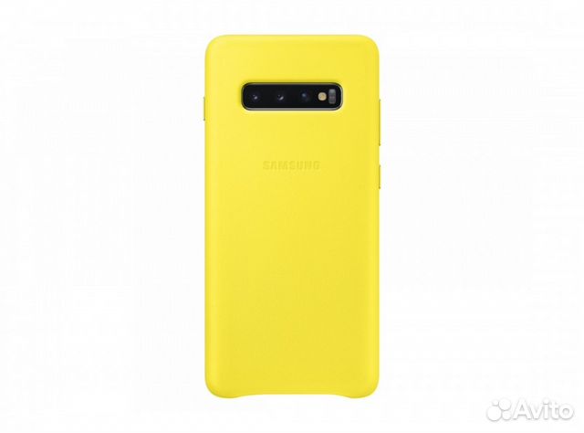 Чехол SAMSUNG Leather Galaxy S10+ желтый