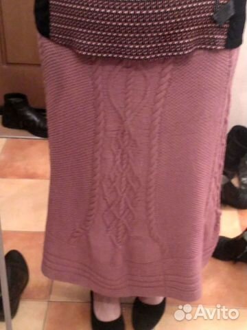 Вязаная юбка в пол ручной работы на 58р