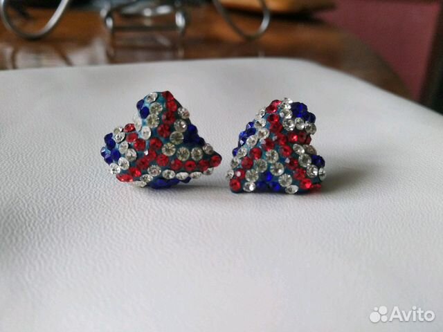 Серьги сердца флаг Серьги сердца флаг