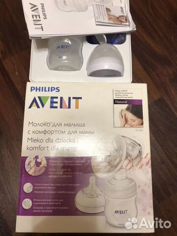 Молокоотсос ручной avent + бутылочка Молокоотсос ручной avent + бутылочка