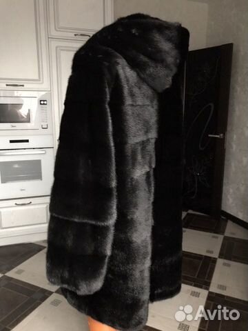 Шуба из норки чёрный бриллиант (новая ) 48-50