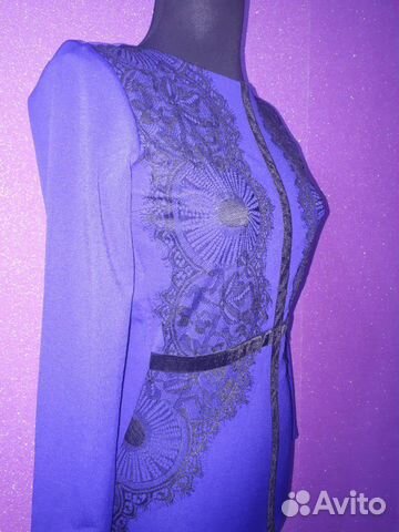 Новое платье с кружевом фиолетовое Новое платье с кружевом фиолетовое
