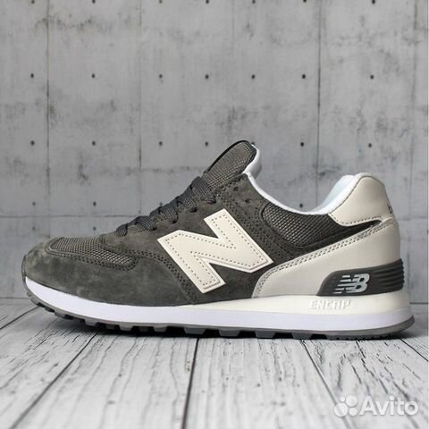 Кроссовки NB 574 серенькие с белым женские