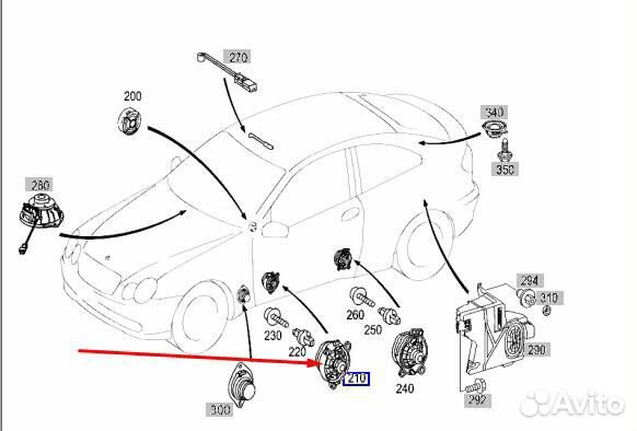 Динамик передний Mercedes C-Class W203 111.955 Динамик передний Mercedes C-Class W203 111.955