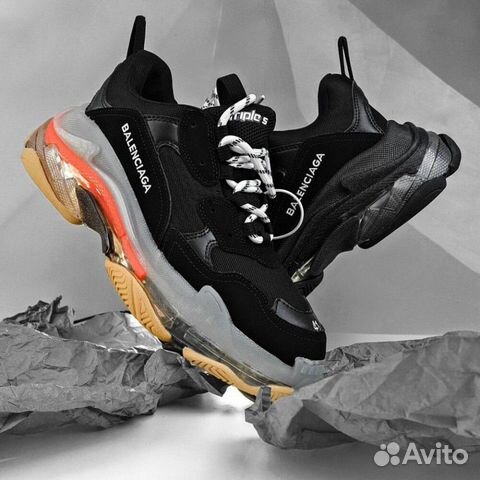 Кроссовки Balenciaga Triple S Clear Sole orange Кроссовки Balenciaga Triple S Clear Sole orange