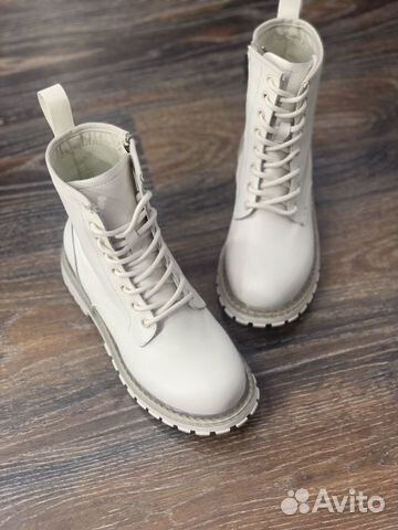 Ботинки Белые Кожаные