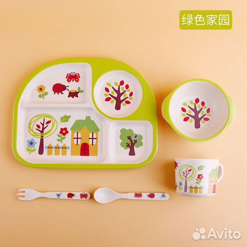 Детская бамбуковая посуда, Дом, новая