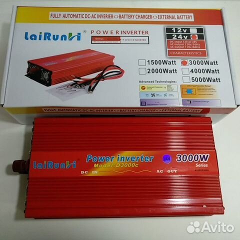 Инвертор питания 24V 220V 3000W Lairanh Инвертор питания 24V 220V 3000W Lairanh