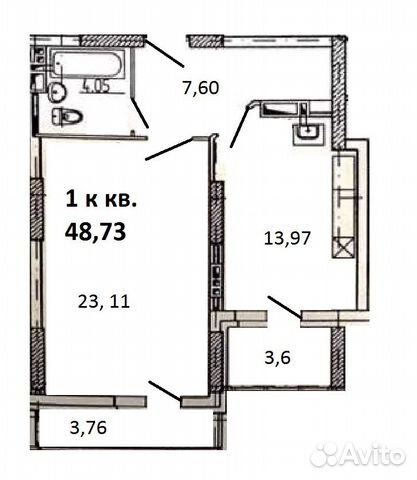 1-к квартира, 56.1 м², 13/22 эт. 1-к квартира, 56.1 м², 13/22 эт.