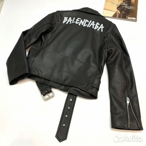 Кожаная чёрная куртка Balenciaga Кожаная чёрная куртка Balenciaga