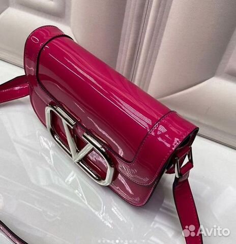 Женская сумка лакированная кожа розовая Valentino Женская сумка лакированная кожа розовая Valentino