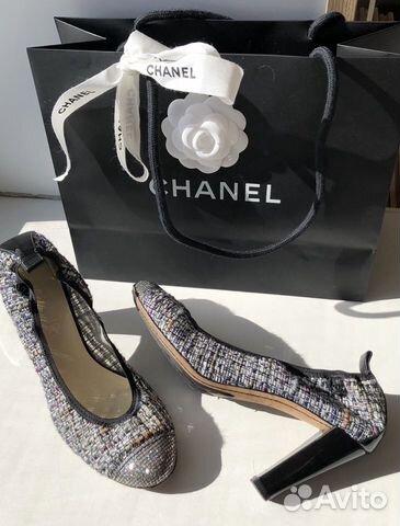 Туфли Chanel оригинал, твид с люрексной нитью Туфли Chanel оригинал, твид с люрексной нитью