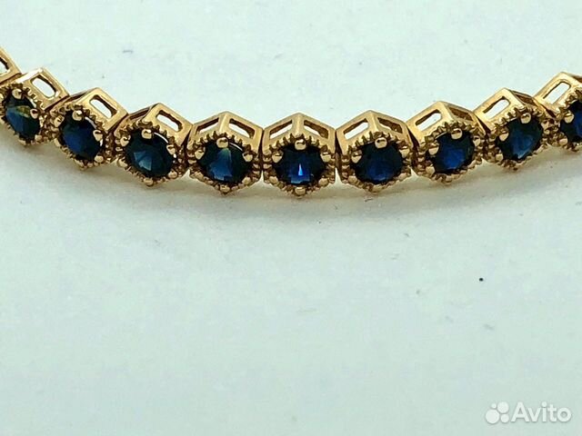 Золотой браслет с Сапфирами 6,7 карат