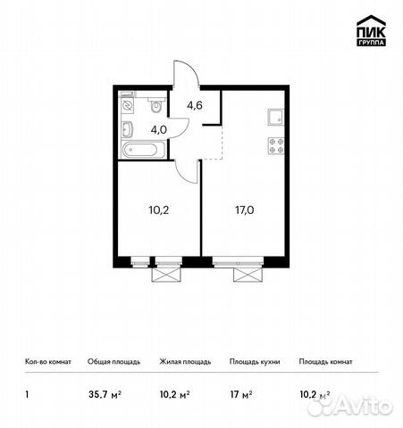 1-к квартира, 35.7 м², 14/15 эт. 1-к квартира, 35.7 м², 14/15 эт.
