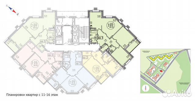 3-к квартира, 94 м², 11/23 эт.