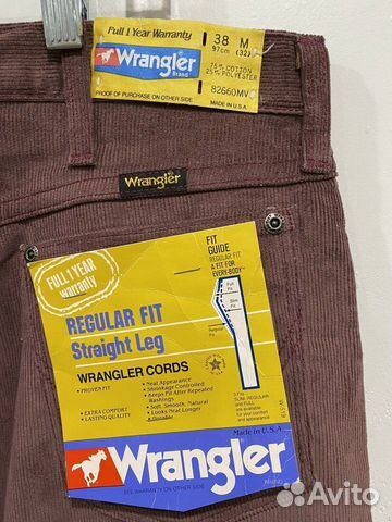 Вельветовые джинсы wrangler made usa 80-s
