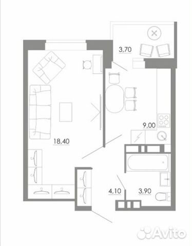 1-к квартира, 38.1 м², 4/25 эт.