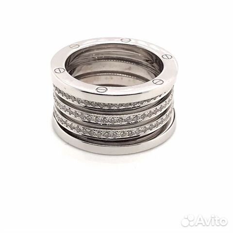 Золотое кольцо с бриллиантами в стиле bulgari Золотое кольцо с бриллиантами в стиле bulgari