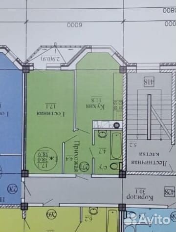 1-к квартира, 38.8 м², 1/10 эт.