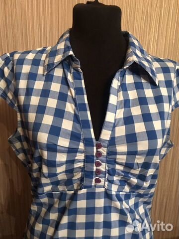 Рубашка в клеточку с коротким рукавом Рубашка в клеточку с коротким рукавом