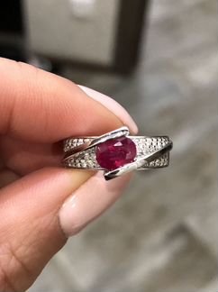 Кольцо с природным рубином