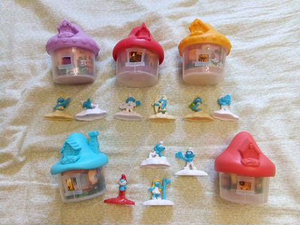 Игрушки новые фирменные пакетом 11шт. смурфики