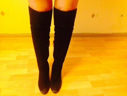 Сапоги женские замшевые