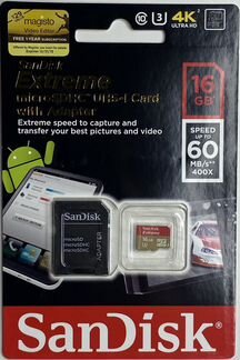 Карта памяти MicroSD SanDisk 16GB