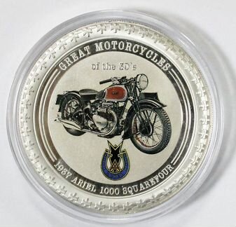 Монета. Остров Кука 2 доллара 2007 год. Мотоцикл