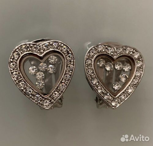 Винтажные серьги с плавающим кристаллами Сваровски