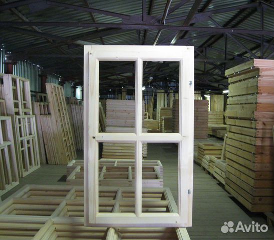 Деревянное окно под 1 стекло