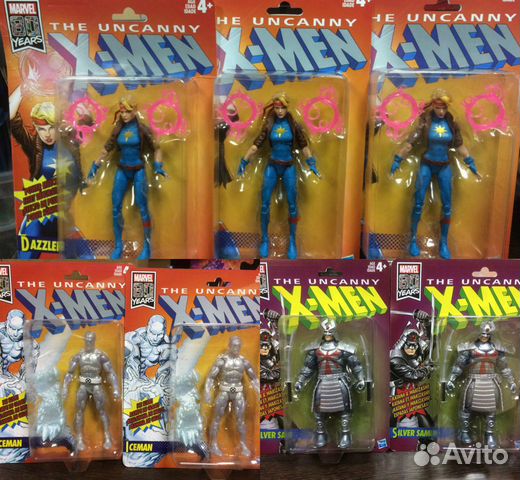 Фигурка Marvel Legends Retro Iceman, Dazzler, Silv