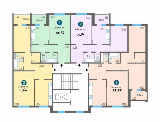 2-к. квартира, 66,6 м², 5/10 эт.