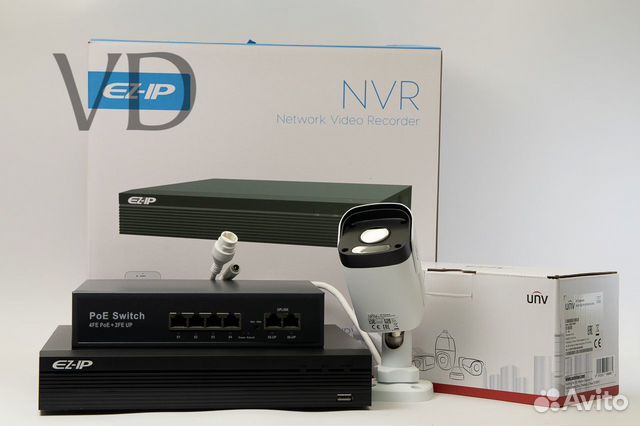 Комплект видеонаблюдения ip 1 уличная камераunv+EZ