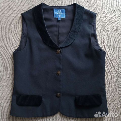Жилет тёмно-синий на девочку р. 146-152 (тм смена)